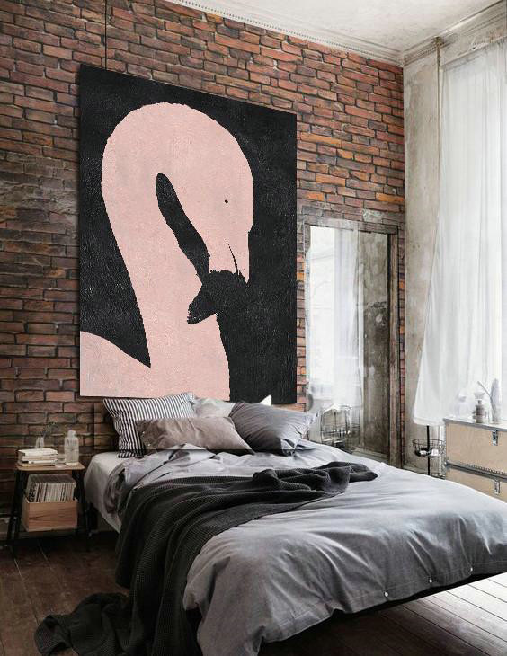Original Abstract Painting Extra Large Canvas Art,Hand-Painted Black And White Minimal Painting On Canvas,Acrylic Painting Wall Art